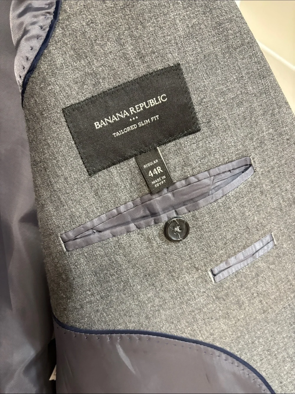 Banana Republic Men's Gray Single-Breasted Blazer - Classic Tailored 44R